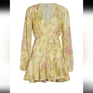 Hemant and Nandita Pria Metallic Floral Print minidress large